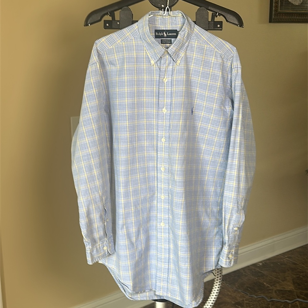 Ralph Lauren Blue & Yellow Casual Button Down Shirt